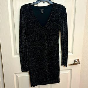 Black mini dress with multicolor sparkles